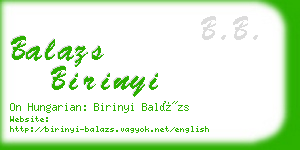 balazs birinyi business card